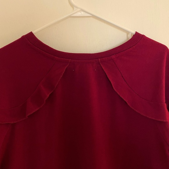 Liz Claiborne Maroon Ruffle Top - Picture 6 of 9